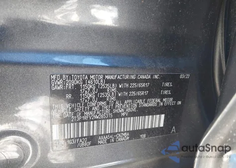 2022 Toyota Rav4 Xle из США, поврежденный, VIN 2T3P1RFV2NW265315